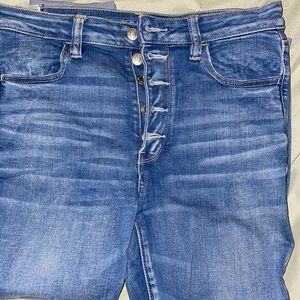 Button up high waisted jeans